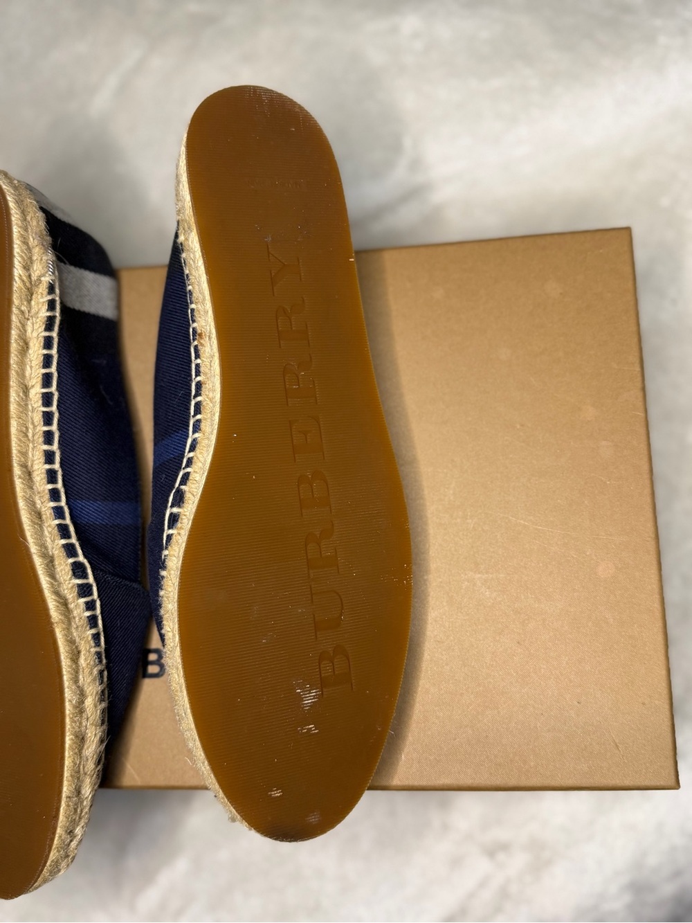 Burberry Navy and Indigo Canvas House Check Espadrilles - Picture 11 of 12